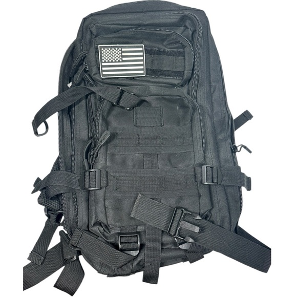 EVATAC Military Tactical Gear Assault Backpack Bag Black Logo Multiple Pouches - Picture 1 of 13
